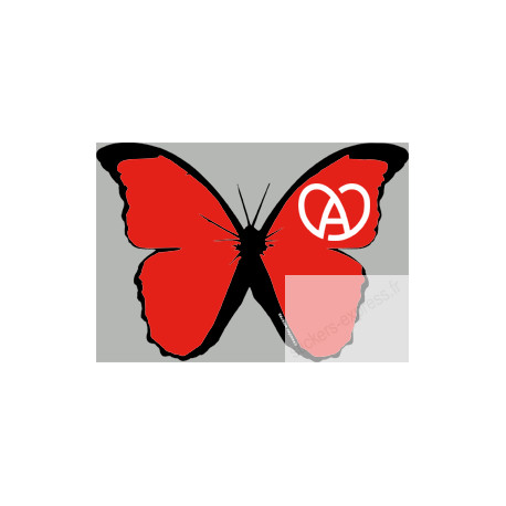 stickers autocollants "effet papillon Alsace rouge"