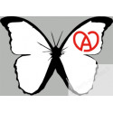 stickers autocollants "effet papillon Alsace blanc"