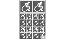 Stickers / autocollants handisport moteur gris 2