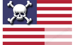 sticker drapeau US crâne