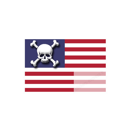 sticker drapeau US crâne