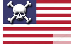 sticker drapeau US crâne