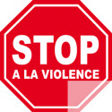 autocollant stop a la violence